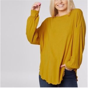 Free People Shimmy Shake Top Long sleeve Gold S